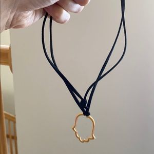 Versatile Hamsa Necklace Black and Gold